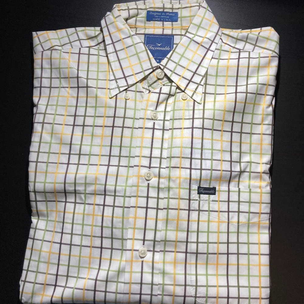 Faconnable Men’s Long Sleeve Dress Shirt_Size M